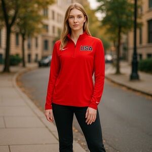 Nike Women’s‎ USA Olympic Quarter Zip Pullover size L